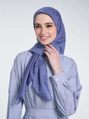 AIRY JACQUARD VOILE SCARF PLAIN BLUE