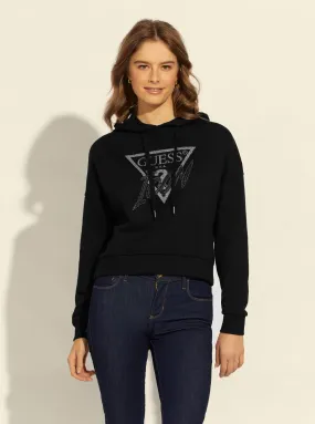 Black Iconic Logo Hoodie Jumper