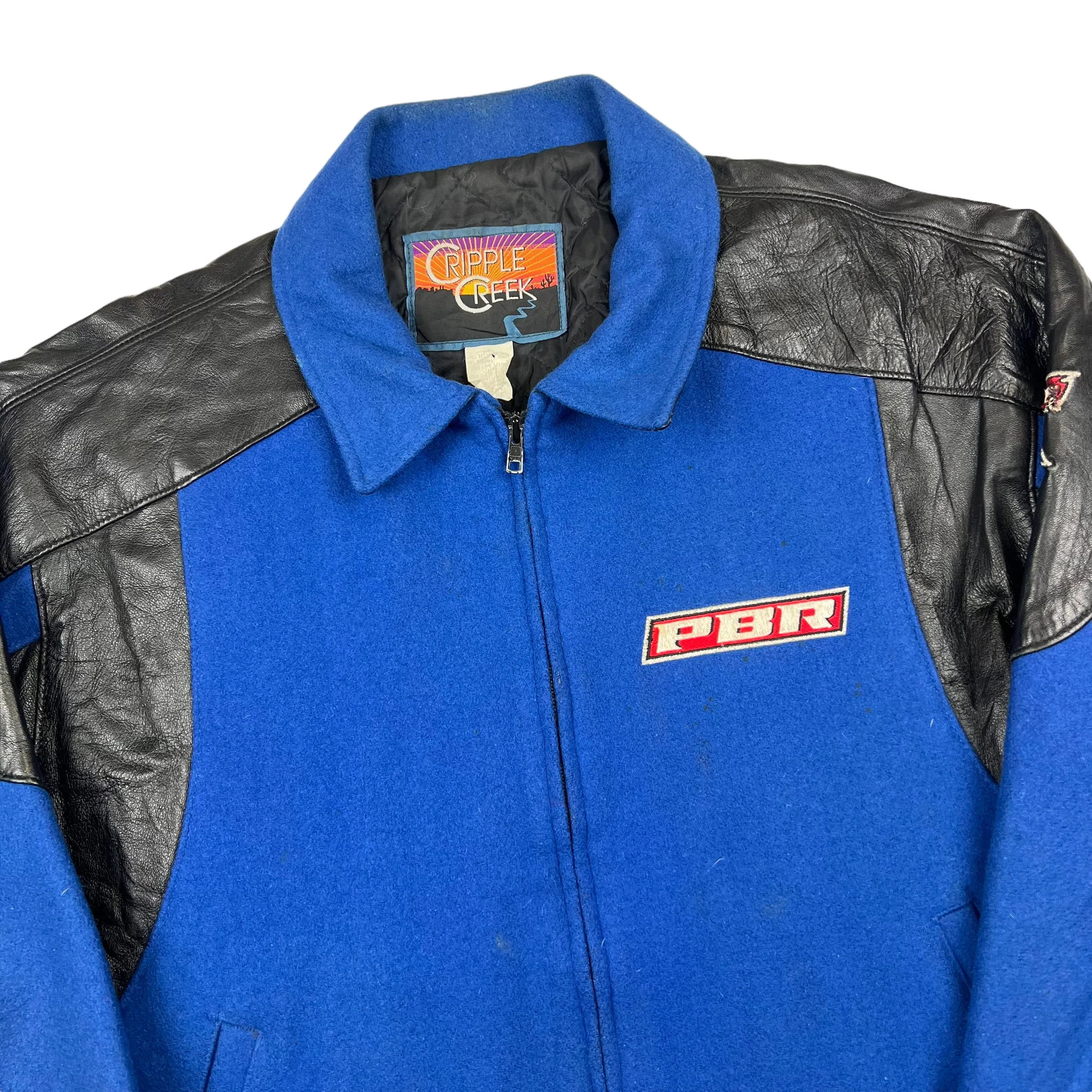 Bud Light Cup PBR World Championships 2001 Racing Leather Varsity Jacket