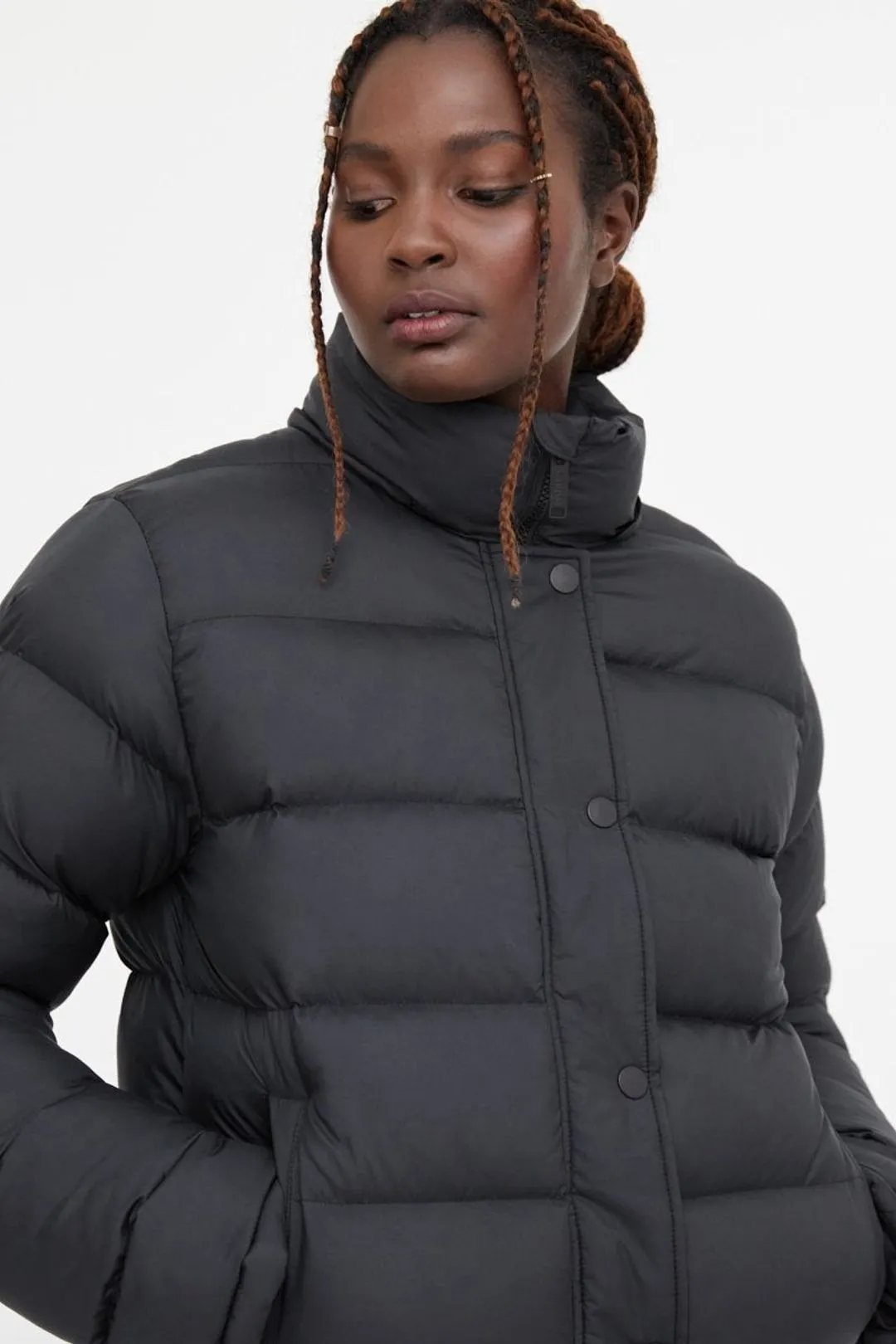 Cloud Shell Mid-Length Puffer (Jet Black)