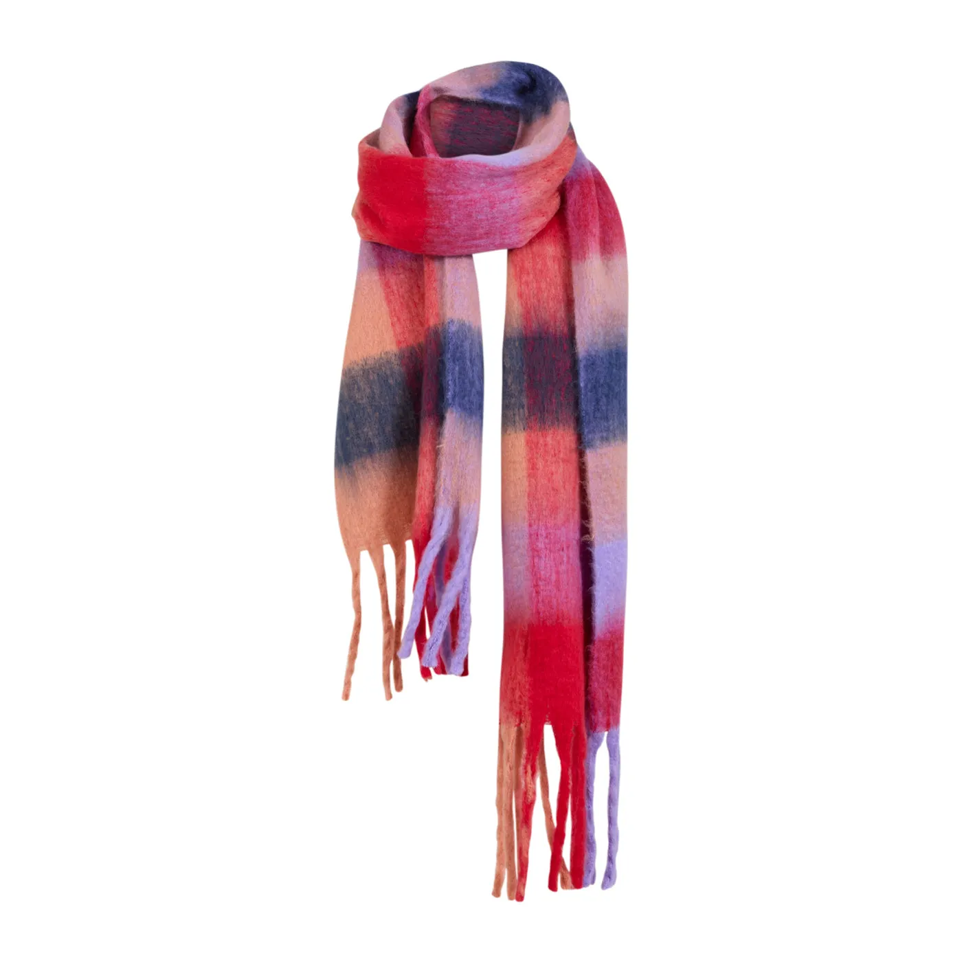 Coster Checkered Scarf in Red Mix