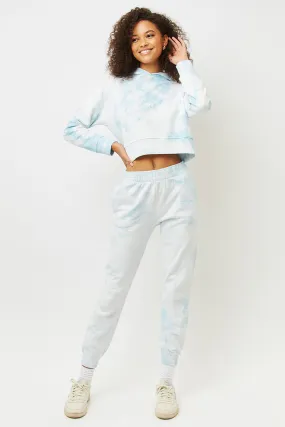 Frankie's Bikinis Aiden Sweatpant in Baby Blue Tie Dye- Final Sale