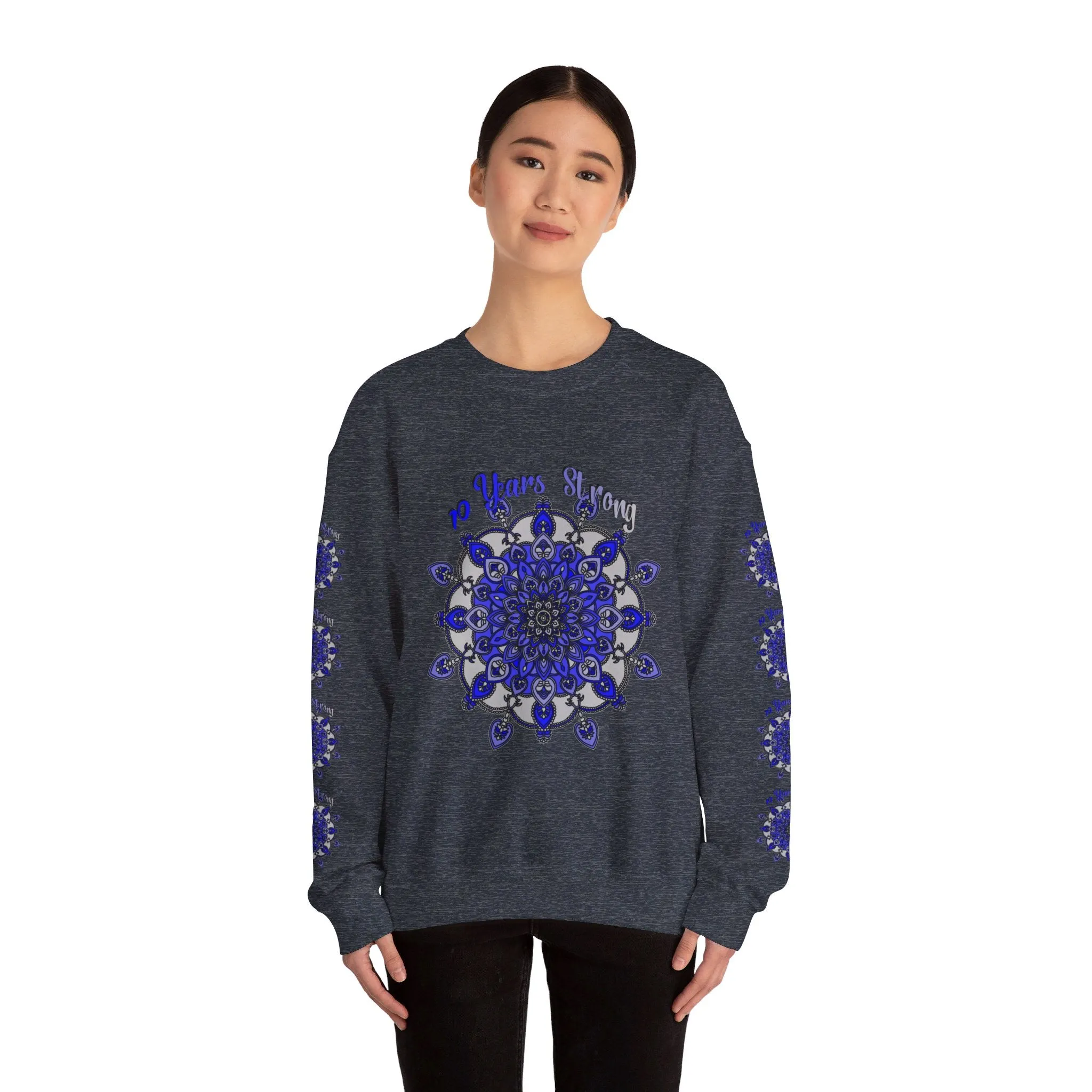 Handmade Mandala Design Unisex Sweatshirt - 10 Years Strong