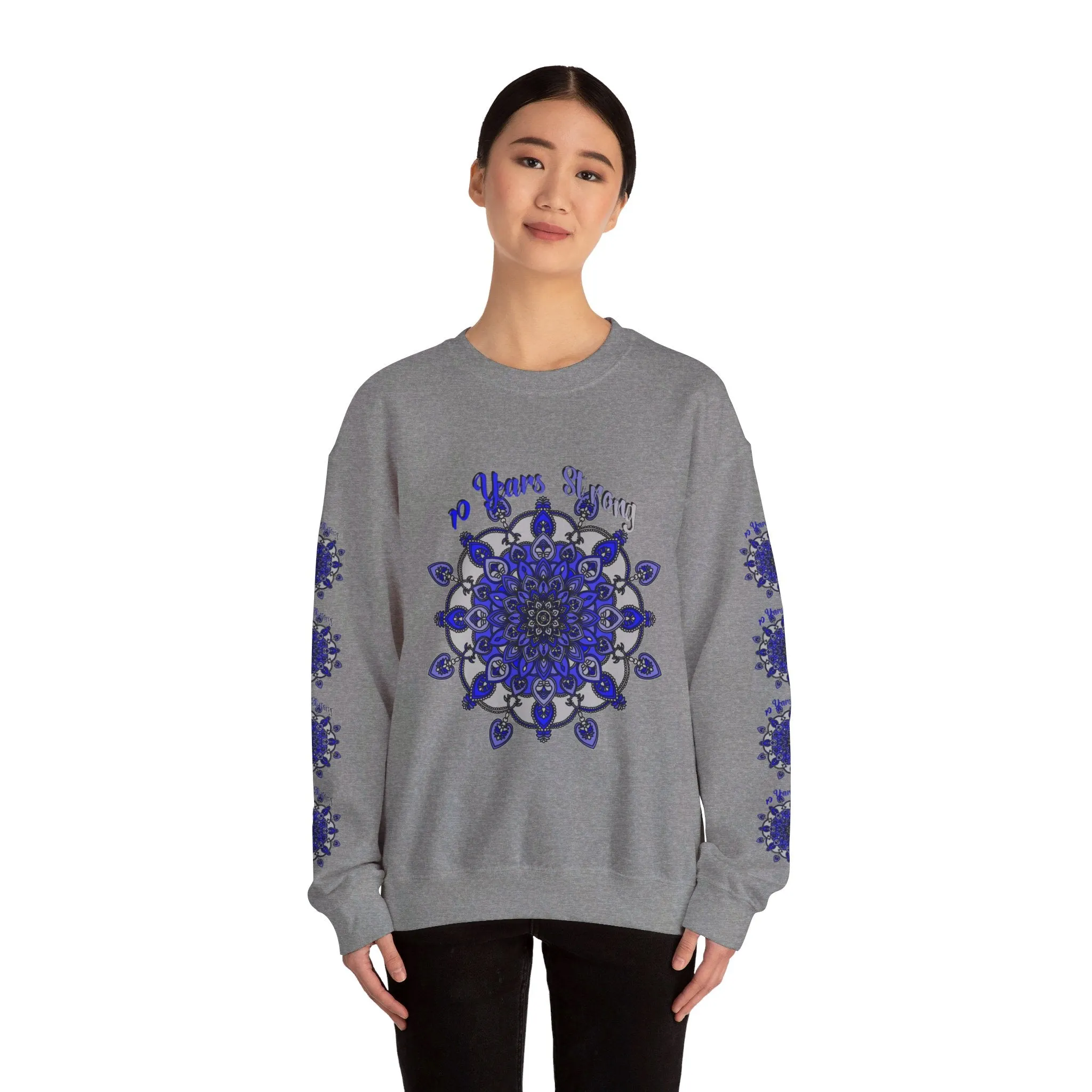 Handmade Mandala Design Unisex Sweatshirt - 10 Years Strong