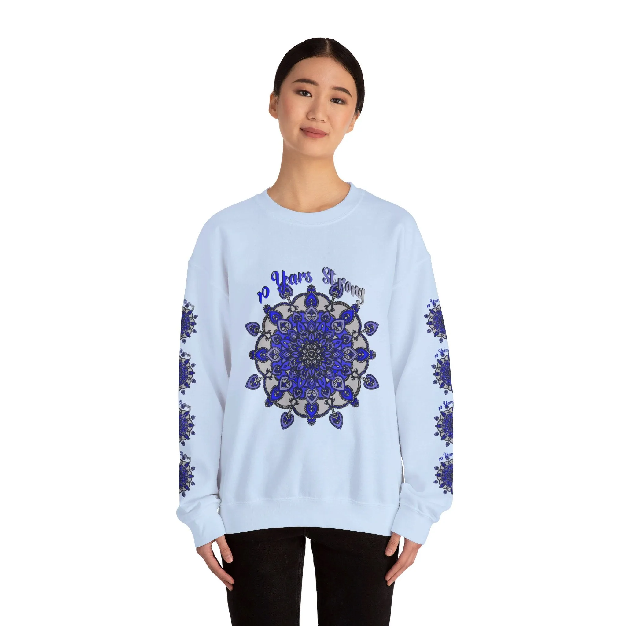 Handmade Mandala Design Unisex Sweatshirt - 10 Years Strong