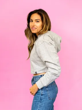 Krista Cropped Hoodie - Heather Gray