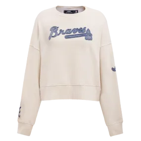 MLB ATLANTA BRAVES VARSITY BLUES WOMEN'S CREWNECK (LINEN)