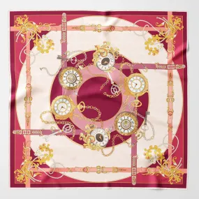 Moment in Time - Hand Rolled Silk Foulard - Magenta