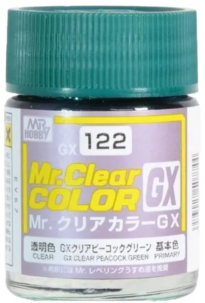 Mr. Hobby GX122 Mr. Clear Color GX Clear Peacock Green Lacquer Paint 18ml