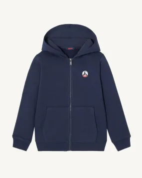 Navy Tijuana kid's organic cotton hooded sweatshirt