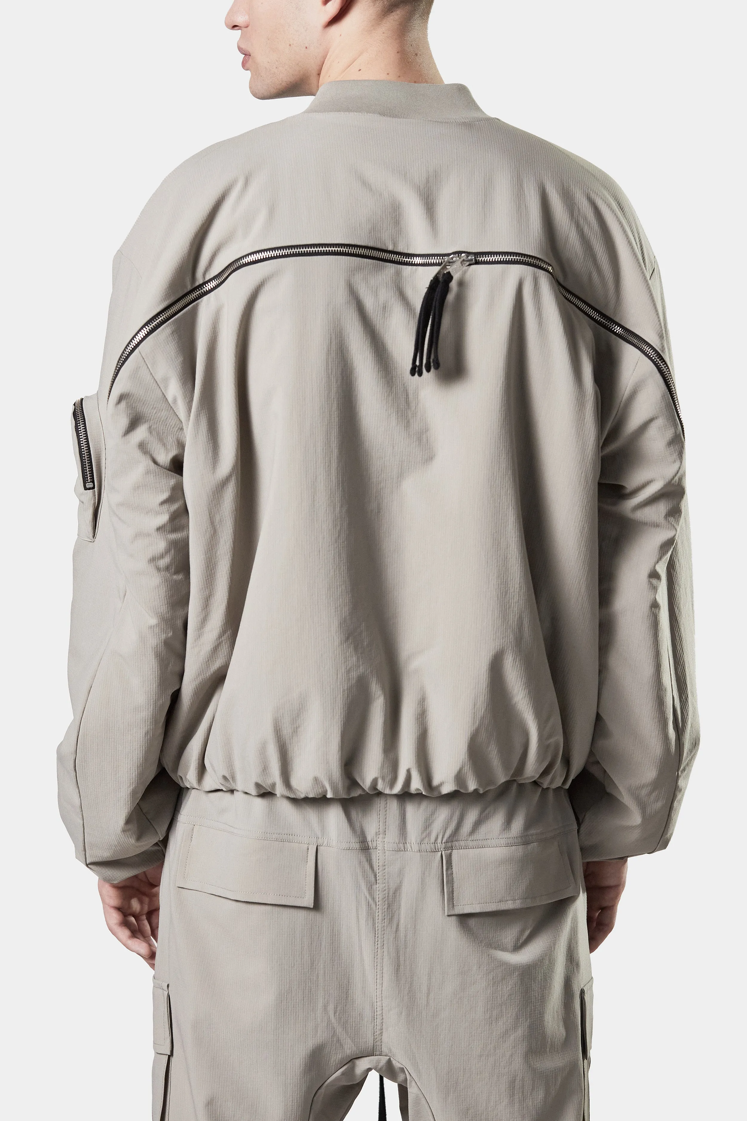 Padded bomber jacket, Beige