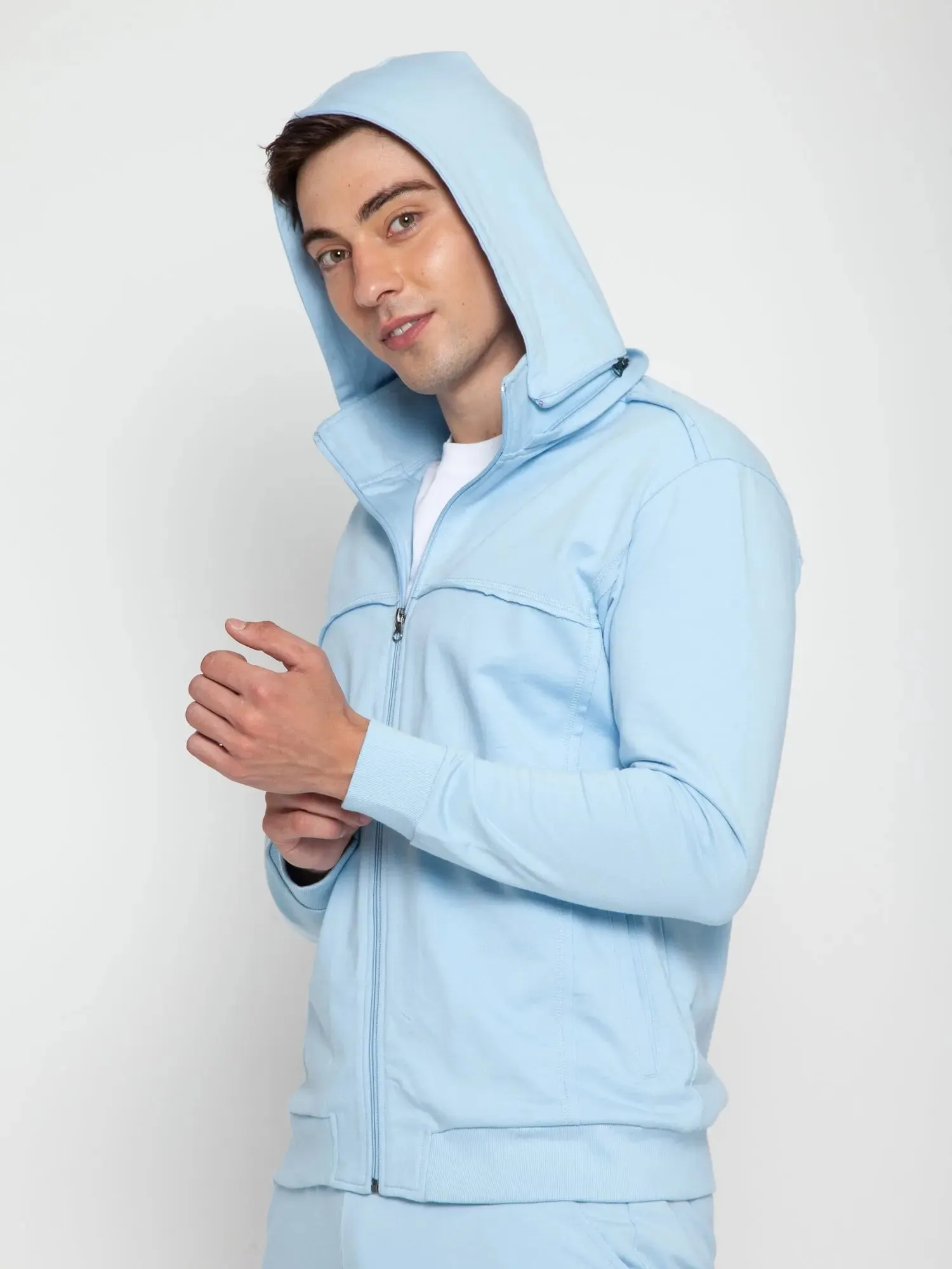 Sky Blue Removable Hooded Jacket