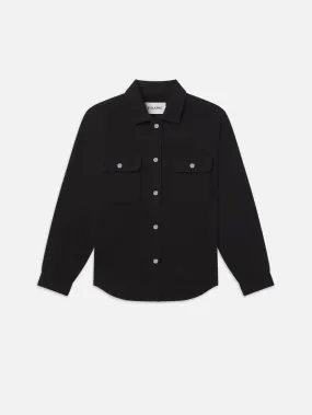 Textured Terry Overshirt -- Black