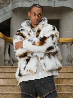 Thesupermade Contrast Color Faux Fur Jacket