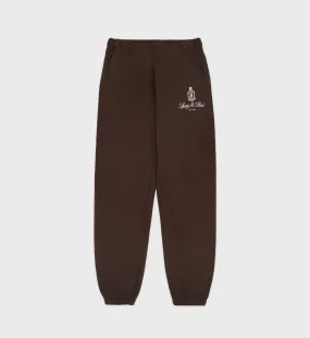 Vendome Sweatpant - Chocolate/White